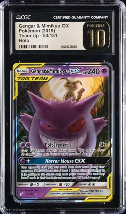 2019 POKEMON TEAM UP GENGAR & MIMIKYU GX CGC 10 - Image 1