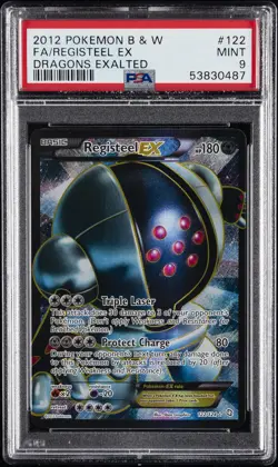 2012 POKEMON B&W DRAGONS EXALTED #122 FULL ART/REGISTEEL EX PSA 9 - Image 1