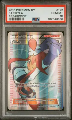 2016 POKEMON XY BREAKPOINT #122 FULL ART/SKYLA PSA 10 - Image 1