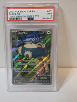2023 POKEMON SVP EN-SV BLACK STAR PROMO 151 ELITE TRAINER BOX #051 SNORLAX PSA 9 - Image 1