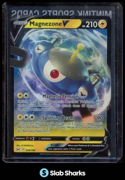 2022 POKEMON SWORD & SHIELD LOST ORIGIN #056/196 MAGNEZONE V HOLO RARE - Image 1