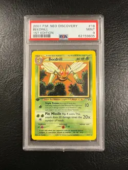 Pokemon Neo Discovery #18 - Beedrill - MINT - 1st Edition - PSA 9 - Rare! - Image 1
