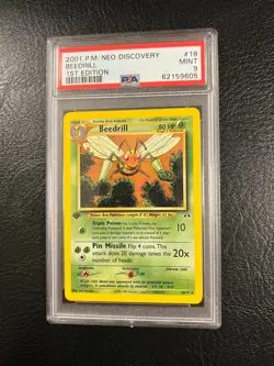 Pokemon Neo Discovery #18 - Beedrill - MINT - 1st Edition - PSA 9 - Rare! - Image 2