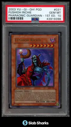 2003 YU-GI-OH! PHARAONIC GUARDIAN 1ST EDITION #PGD-031 FUSHIOH RICHIE PSA 10 - Image 1