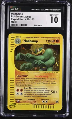 CGC 10 GEM MINT Machamp 2002 Expedition 16/165 Holo Pokemon Card - Image 1