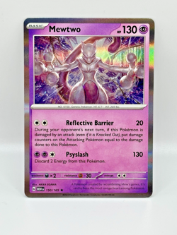 Pokemon Mewtwo 150/165 Scarlet & Violet 151 SV Holo Rare TCG Card NM - Image 1