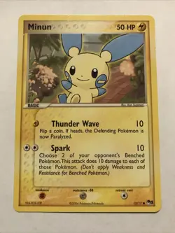 Minun - 12/17 - Pokemon Card Pop Series 1 Promo Common - NM - Image 1