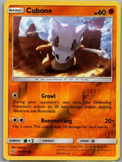 Cubone 105/236 Reverse Holo SM - Unified Minds - Pokemon Card - NM - Image 1