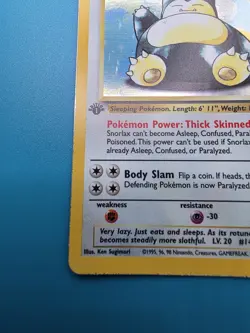 Snorlax 11/64 1st Edition Holo Rare Jungle Pokemon Card TCG - Vintage 1999 - Image 4