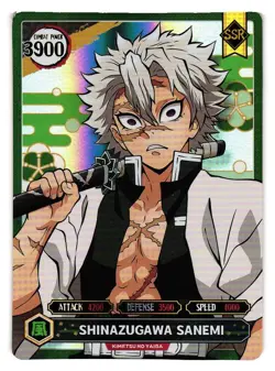SHINAZUGAWA SANEMI Demon Slayer Anime FAN ART Custom Collectible CCG Card - Image 1