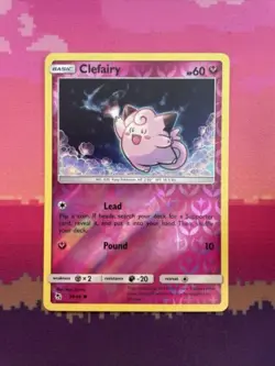Pokemon Card Clefairy Hidden Fates Reverse Holo 38/68 Near Mint - Image 1