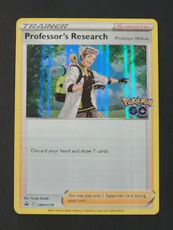 Professor's Research SWSH178 Black Star Promo Pokemon Go Card Willow 178 (NM) - Image 1