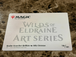 REALM-SCORCHER HELLKITE Magic MTG Wilds of Eldraine Art Series Gold Stamp - Image 2