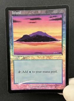 MtG ‘Island’ Arena Beta promo *foil* WotC 2002 used moderate play - Image 4