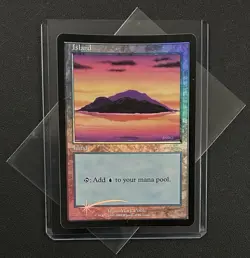 MtG ‘Island’ Arena Beta promo *foil* WotC 2002 used moderate play - Image 1