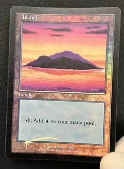 MtG ‘Island’ Arena Beta promo *foil* WotC 2002 used moderate play - Image 4