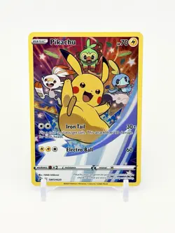 Pikachu SWSH020 Sword & Shield Full Art Holo Black Star Promo Pokemon TCG - NM! - Image 1