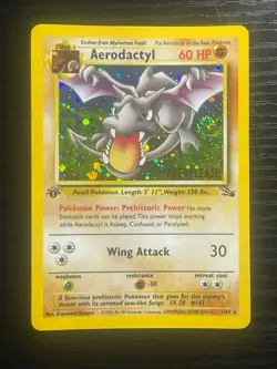 Pokemon TCG COSMOS Aerodactyl Prerelease Promo Holo Foil European - With SWIRL! - Image 1