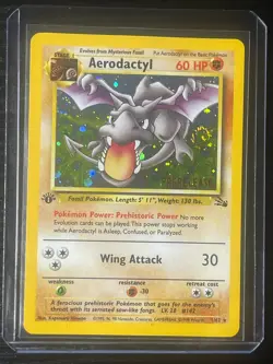 Pokemon TCG COSMOS Aerodactyl Prerelease Promo Holo Foil European - With SWIRL! - Image 4
