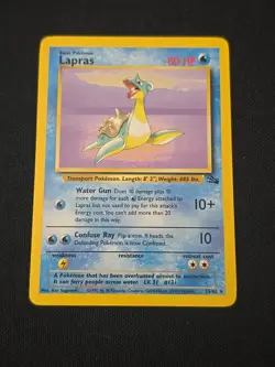 Lapras 25/62 Fossil Regular Black Star Rare WOTC Vintage Pokemon TCG LP+ - Image 1