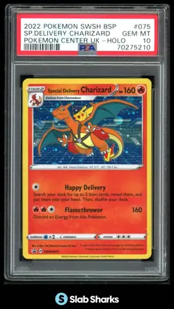 2022 POKEMON SWORD & SHIELD BSP SPECIAL DELIVERY CHARIZARD P.C. UK HOLO PSA 10 - Image 1