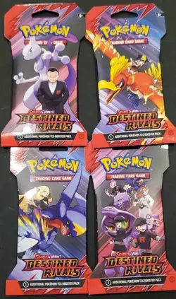 Lot of 4▪Pokemon• Destined Rivals• Scarlet & Violet• Sleeved Packs - Image 1