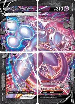 Pokemon Mewtwo V-UNION [Set of 4] SWSH159 SWSH160 SWSH161 SWSH162 NM ENGLISH - Image 1