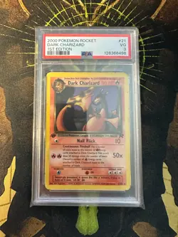 Pokemon Dark Charizard 21/82 Team Rocket 1st Edition Vintage PSA 3 - Image 1