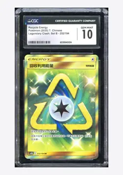 Pokemon CGC10 GEM MINT Recycle Energy UR 2020 252/194 AS6b T.Chinese - Image 1