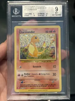 Pokemon TCG Classic Collection Charmander Holo 2023 CLC 001/034 BGS 9 Mint - Image 1