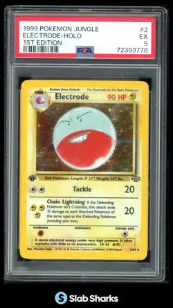 1999 POKEMON JUNGLE 1ST EDITION #2/64 ELECTRODE HOLO RARE PSA 5 - Image 1