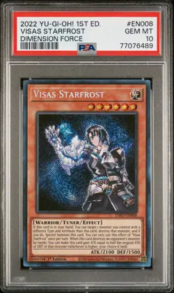 2022 YU-GI-OH! DIFO-DIMENSION FORCE 1ST ED #EN008 VISAS STARFROST PSA 10 - Image 1