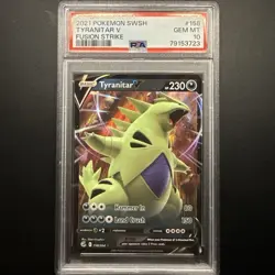 Pokemon Fusion Strike Tyranitar v 158 Card PSA 10 - Image 1