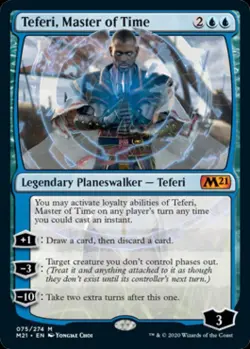 MTG - Teferi, Master of Time (75) - Magic 2021 Core Set - Light Play - Foil - Image 1