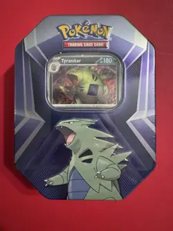 Pokemon Triple Whammy TYRANITAR Tin 3 Booster Packs 3 Foil Cards TCG New Sealed - Image 1