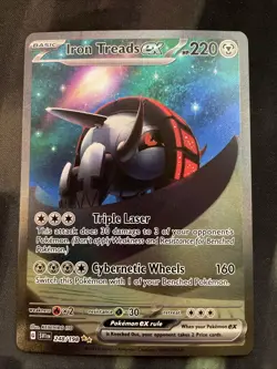 Iron Treads ex SIR 248/198 Scarlet & Violet Base Set Pokemon Card Full Art - Image 1