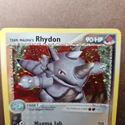 Team Magma's Rhydon 11/95 Pokemon EX Team Magma vs Team Aqua Holo Rare Card - LP - Image 1