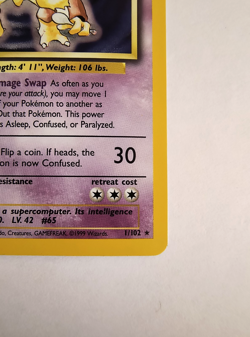 👀 VIDEO Pokemon TCG Alakazam Base Set Holo Card 1/102 Near Mint Never Played - Image 5