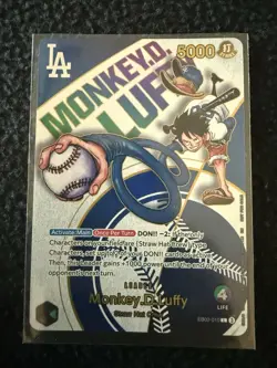 One Piece Los Angeles Dodgers Monkey D. Luffy Promo Card English - Image 1