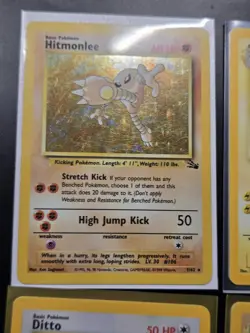 Hitmonlee, Raichu, Ditto, Kabutops Pokemon Cards Fossil Collection Lot - Image 2