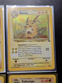 Hitmonlee, Raichu, Ditto, Kabutops Pokemon Cards Fossil Collection Lot - Image 3