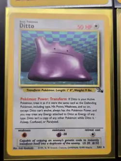 Hitmonlee, Raichu, Ditto, Kabutops Pokemon Cards Fossil Collection Lot - Image 5