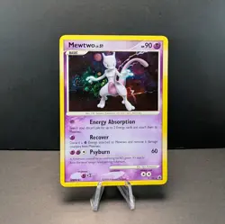 Pokemon TCG Swirl'd Mewtwo LV. 51 Majestic Dawn Holo Rare Card 9/100 - Image 1