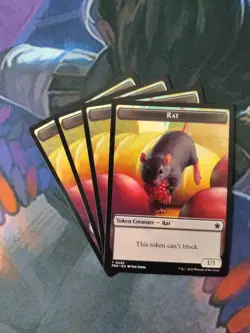 Rat / Elf Warrior Token x 4 | Foundations | NM | MTG - Image 1