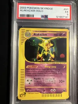 Pokemon Alakazam Skyridge Holo Rare #H1 PSA 5 - Image 1