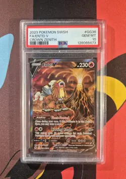 PSA 10 Entei V GG36/GG70 Pokemon Sword Shield Crown Zenith Galarian Gallery - Image 1