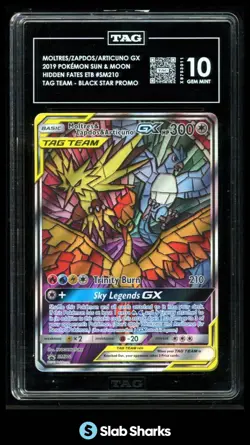 2019 POKEMON SM BLACK STAR PROMOS MOLTRES & ZAPDOS ARTICUNO GX TAG TEAM 10 - Image 1