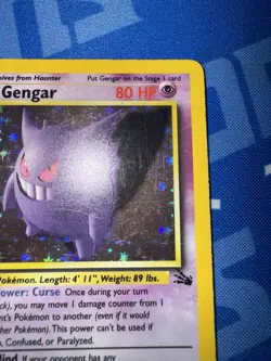Pokemon TCG Gengar Fossil Unlimited Holo Rare 1999 5/62 LP Vintage WOTC - Image 3