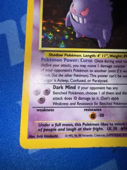 Pokemon TCG Gengar Fossil Unlimited Holo Rare 1999 5/62 LP Vintage WOTC - Image 5