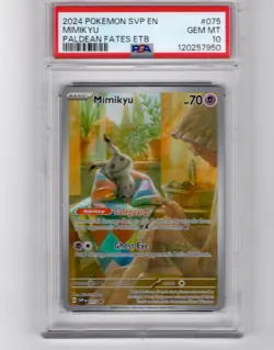 2024 Pokemon SVP EN Mimikyu Paldean Fates ETB PSA 10 GEM MINT - Image 1